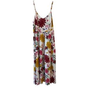 NEW Old Navy Floral Maxi Dress Spaghetti Straps Smocked w/Pockets